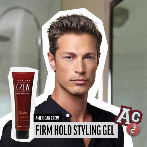 American Crew Men's Hair Styling Gel, Firm Hold, Non-Flaking, 8.4 fl oz