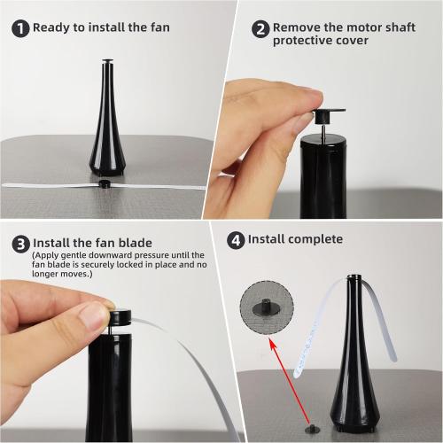 Fly Swatter for Outside/Inside Meal, Picnic, Barbeque, Events - Battery Operated Food Spinning Fan (Black Color, 2pcs)