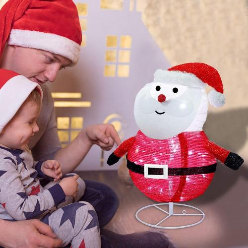1.8ft Pre-Lit Light Up Santa Claus, 48 LED Outdoor Lighted Santa Claus Christmas Yard Decoration
