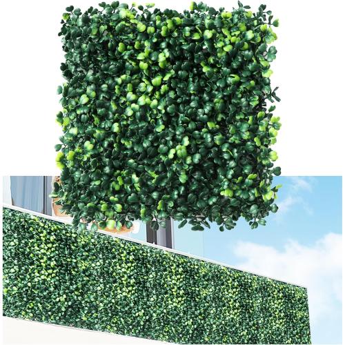 Grass Wall Panels,12Pcs 10x 10 Artificial Boxwood Hedge Panels for Indoor Outdoor Decor,Higher Density Faux Greenery Wall Backdrop Green Wall Privacy Screen for Patio Party and Backyard