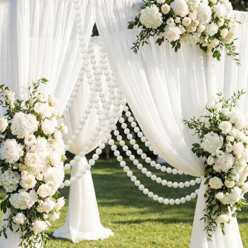 Canlierr 2 Pcs 6.5ft Wedding Giant Pearl Garland Decorations 60mm