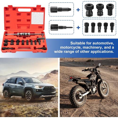12pcs Blind Hole Collet Bearing Puller Set Slide Hammer 8-32mm | Expandable collets, pilot bearing removal tool for internal & wheel bearings, for automotive and motorcycle use