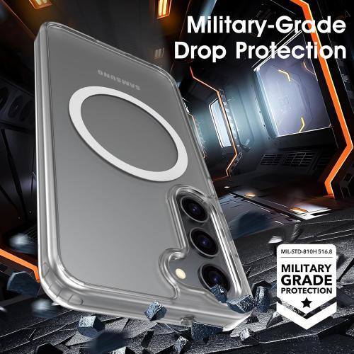 Oterkin Magnetic for Samsung Galaxy S23 Fe Case Matte, S23 Fe Phone Case Compatible with MagSafe Frosted Translucent Shockproof Anti-Scratch Slim Fit Case Military Grade Protection (Clear Matte)