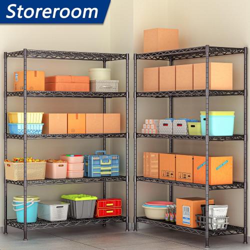 Size17.7x 47.3x72.3   5-Wire Shelving Metal Storage Rack Adjustable Shelves,17.7 D×47.3 W×72.3 H Standing Storage Shelf Units for Laundry Bathroom Kitchen Pantry Closet