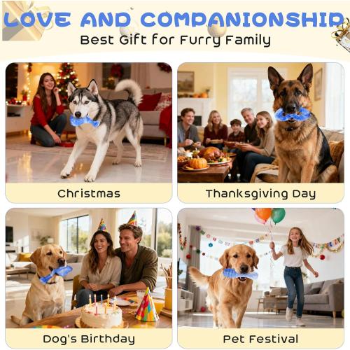 WinTour Dog Toys for Aggressive Chewers 3 Pack, Tough Dog Chew Toys for Aggressive Chewers, Indestructible Dog Toy to Keep Them Busy for Small, Medium and Large Breeds, Bacon Flavor, Blue