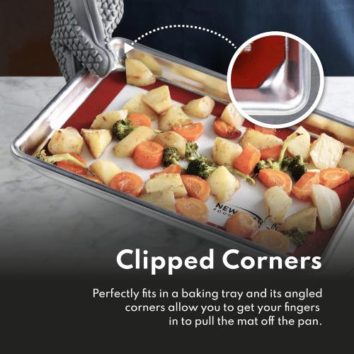 New Star Foodservice Commercial 18-Gauge Aluminum Sheet Pan and Silicone Baking Mat Set, 18 x 26 inch (Full Size)