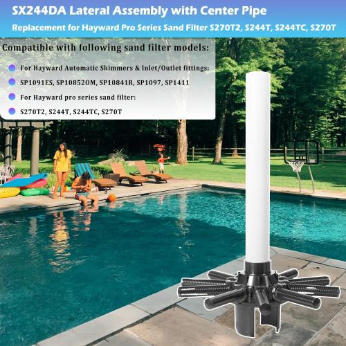 Bonbo SX244DA Lateral Assembly with Center Pipe Replacement for Hayward Sand Filter Compatible with Pro Series Sand Filter S270T2, S244T, S244TC, S270T