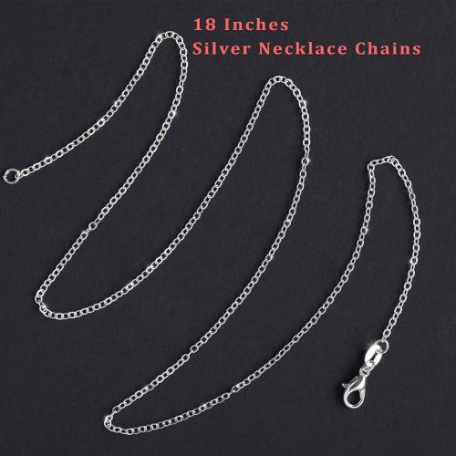 SANNIX 50 Pack Necklace Chains Bulk with Lobster Clasps for Crafts Jewelry Making Supplies