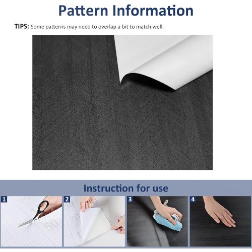 WESTICK Large Black Wood Wallpaper Peel and Stick Wood Grain Contact Paper 36x394 Wooden Wallpaper Self Adhesive Removable Wooden Vinyl Countertop Contact Paper for Kitchen Countertops Desk Cabinets