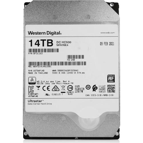 Western Digital Ultrastar DC HC530 WUH721414ALE601 14TB 7200 RPM SATA 6Gb/s 512e CMR 3.5-Inch Enterprise Hard Drive (Renewed)
