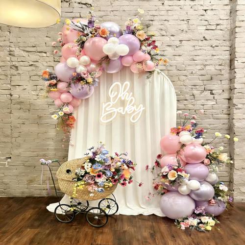 Oh Baby Neon Sign, Baby Shower LED Neon Light for Party Wall Decor Light Up Sign for Gender Reveal Birthday Party Decorations Warm White Dimmable USB Powered(14.2*12.9)
