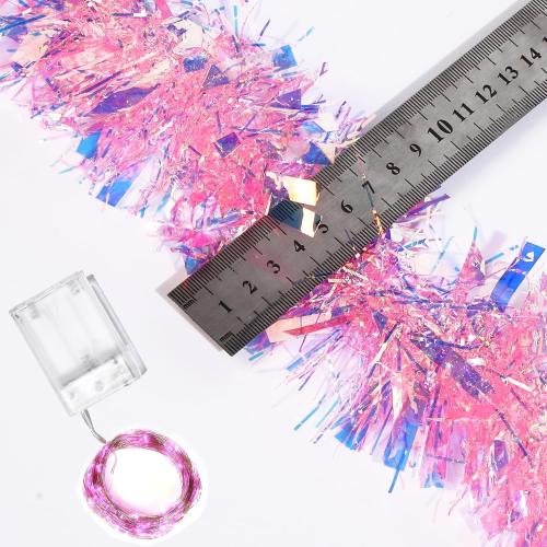 2 Pcs 32.8ft Christmas Tinsel Garland Decoration for Tree, Pink