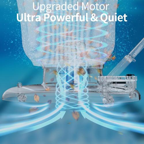 Pool Leaf Vacuum with Telescopic Pole – 83GPM Cordless Rechargeable Pool Vacuum for Inground & Above Ground Pools, Spa & Hot Tub – 6.6Gal Leaf Catcher Bag, Ideal for Heavy Debris Areas