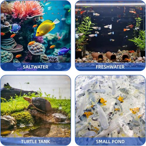 FREESEA Aquarium Filter Fish Tank: 8W Submersible Internal Power Filter 3-Stage Filtration System for 40-100 Gallon Turtle Tanks