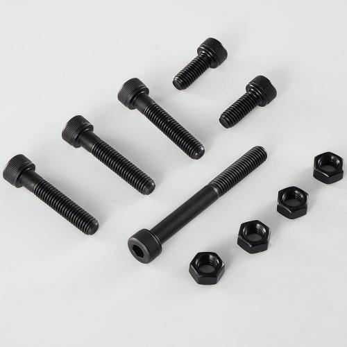 M8-1.25x60 Socket Head Cap Screw and Nut Kit 8set, Grade 12.9 Alloy Steel, Black Oxide Finish, Partially Thread, High Tensile Strength for Automotive, Machinery & Heavy Duty Use