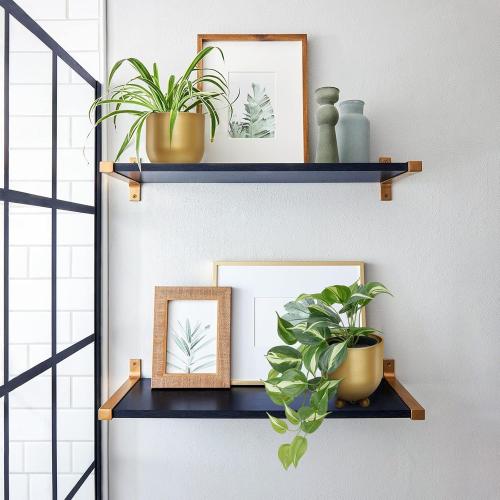 AceList Boho Gold Metal Hanging Planters,  with Hooks & Chains - Versatile Wall & Ceiling Plant Hangers for Indoor/Outdoor Décor