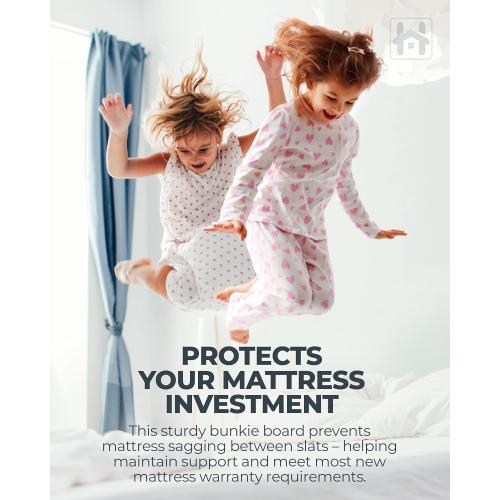 Premium 10mm Bunkie Board Queen Size (60x80'') – Slim Mattress Support – Quiet, and Moisture-Resistant Bed Board for Platform Bed Frames and Box Springs