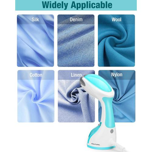 BEAUTURAL Steamer for Clothes, Portable Handheld Garment Fabric Wrinkles Remover, 30-Second Fast Heat-up, Auto-Off, Large Detachable Water Tank