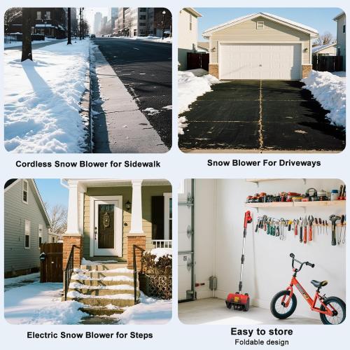 Cordless Snow Shovel,12.5 Electric Snow Blower with 2x4.0Ah Batteries,20V Snow Remover with Directional Chute,6 Snow Intake and 27Ft Throw, for Driveway,Deck,Yard Steps Red *missing battery*