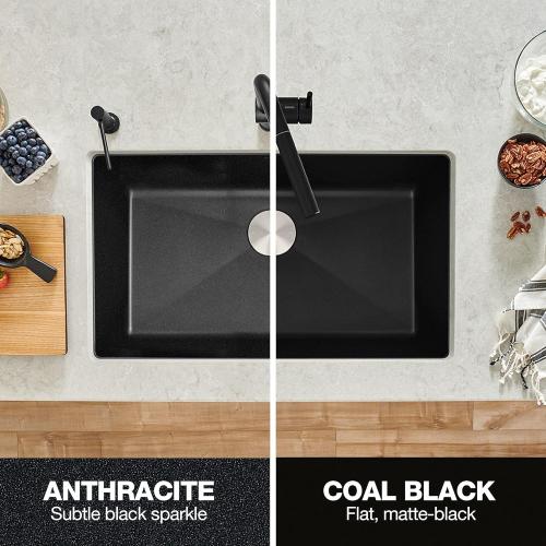 BLANCO, Anthracite 440149 PRECIS SILGRANIT Super Single Undermount Kitchen Sink, 32 X 19