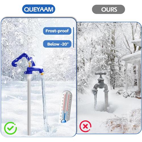 Frost Proof Yard Hydrant,4.25ft Frost Free Outdoor Faucet,Freeze Proof Outdoor Faucet 3/4 Pipe Connection,Frost Free Hydrant for Yard Garden Farm Pasture Irrigation,24 Bury Depth No Lead Hydrant