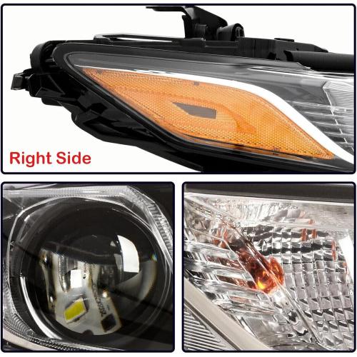 Generic 2018-2022 Camry Headlights,LED Projector Headlight Assembly Compatible with Toyota Camry L LE SE,Headlight Headlamp for Camry 2018-2022 Replacement Right Passenger Side, Black