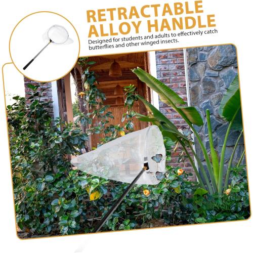 Outdoor Retractable Butterfly Catching Net Alloy Handle Mesh Design Lightweight Catcher for Fishing and Observation