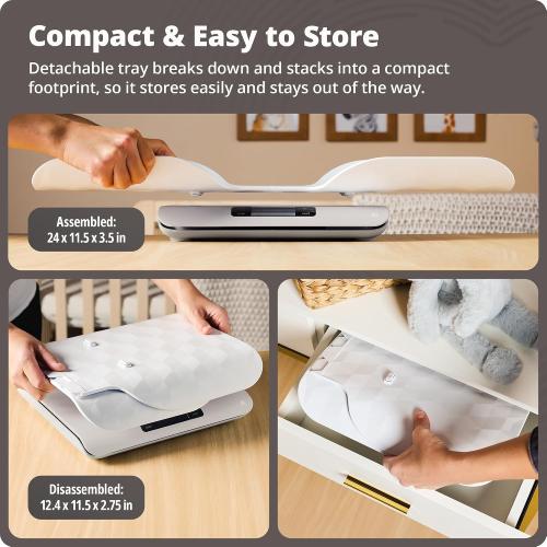Greater Goods Digital Baby Scale for Infants & Toddlers, Non-Connected | Digital Newborn Scale with Removable Tray, 2-in-1 Design, Hold for Wiggly Babies, Quick Tare, 0.1oz Accuracy, 66lb Capacity