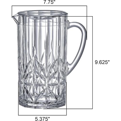 Amazing Abby - Stately - Acrylic Pitcher (80 oz), Clear Plastic Water Pitcher with Lid, Fridge Jug, BPA-Free, Shatter-Proof, Great for Iced Tea, Sangria, Lemonade, Juice, Milk, and More