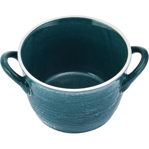 Pfaltzgraff Cauldron All-Purpose Soup Cereal Bowls, 6-Piece Set of 6-inch Stoneware Bowls in Teal, Blue, and Taupe - 30 oz Snack, and Serving Bowls