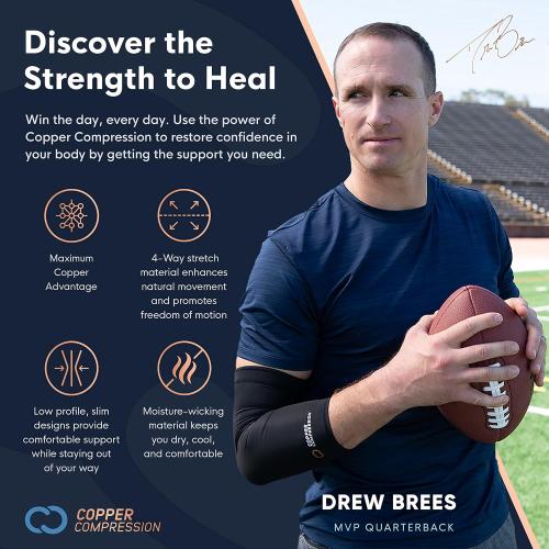 Copper Compression Lower Back Lumbar Support Brace, 1 Guaranteed Highest Copper Content, Great for All Activities! Infused Fit Wrap/Belt, Wear Anywhere! (Waist 39 - 50)