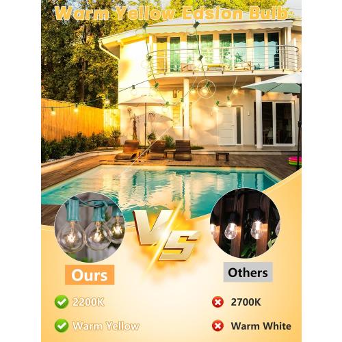 SUNSGNE 25Ft Christmas Round Lights, G40 Globe String Light with 27 Clear Bulbs, UL Certified for Outdoor Indoor Garden Party Wedding Pergola Backyard Patio Xmas Decoration, Green Wire