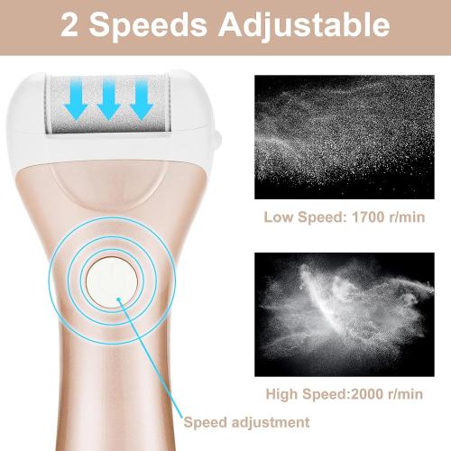 Callus Remover for Feet, Nicebirdie Electric Foot File Callus Removers Rechargeable Waterproof Pedicure Tools Foot Scrubber Shaver Feet Care Tool for Cracked Heels Dead Skin （Golden）