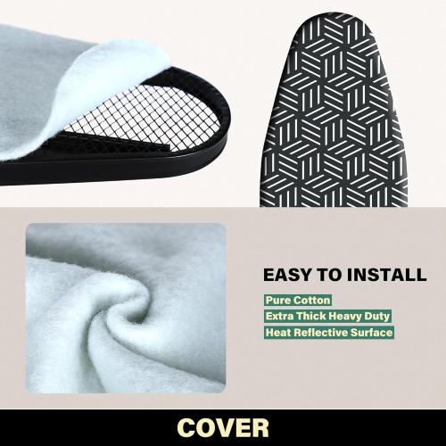 caius Ironing Board, Height Adjustable Heavy Duty Metal Iron Board with Heat Resistant Cover & Safety Iron Rest, Full Size 43x13 Foldable Space Saver Design, Heavy Duty, Easy to Fold