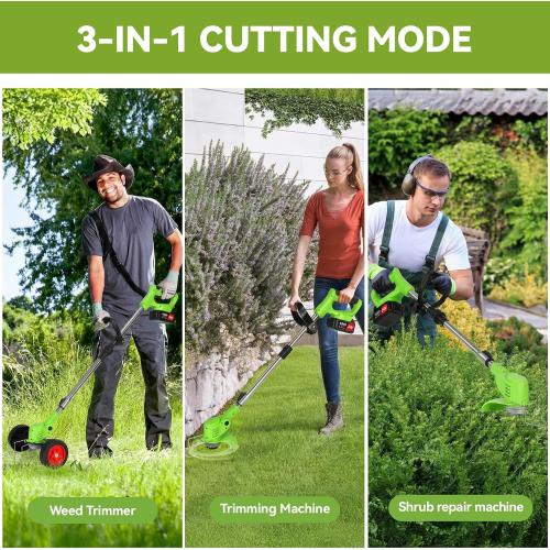 Weed Wacker Cordless,24v Electric Weed Eater Battery Powered