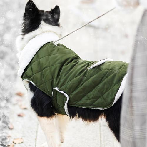 Dog Winter Coat - Windproof Fleece Warm Thick Dog Jacket Clothes for Cold Weather - Green Pet Vest Coat Outfits for Small Medium Large Dogs - Indoor & Outdoor Use (S-XXL)