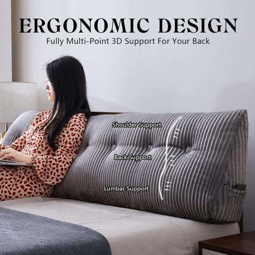 COLOR grey Large Headboard Pillow