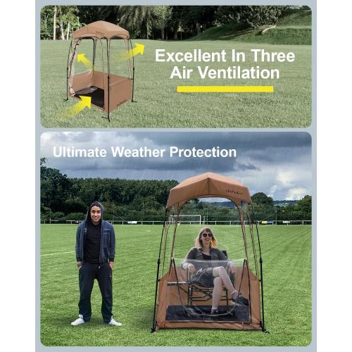 Sports Tent, Instant Weather Proof Pod, Pop Up Bubble Clear View Tent, Sports Pod with Extra Top Cover for Soccer, Football, Softball Games, and Other Outdoor Events, Baobrava, MioTsukus