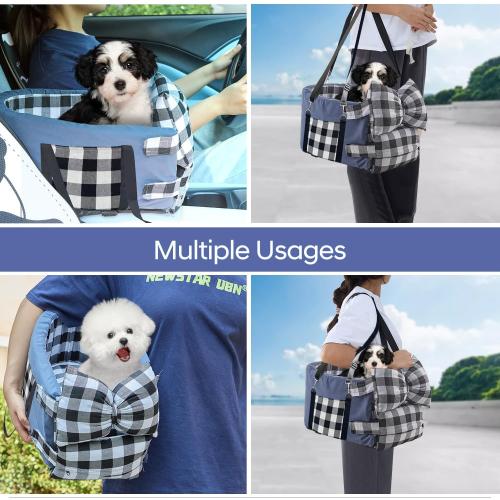 Small Dog Car Seat in The Middle Console, Multi-Functional, Safety Belt, Portable Armrest Pet Seat