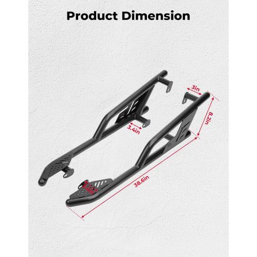 KEMIMOTO Rock Sliders Nerf Bar Compatible with Polaris General 1000 | XP 1000 2016-2026 2 Seat Side Step Bumper Protection Steel Frame UTV Accessories