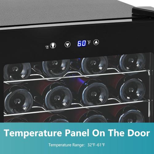 EUHOMY 45 Bottle Wine Cooler Refrigerator, Small Wine Fridge for Red, White and Champagne, 4.5 Cu.ft Mini Fridge with Adjust Temperature, Black