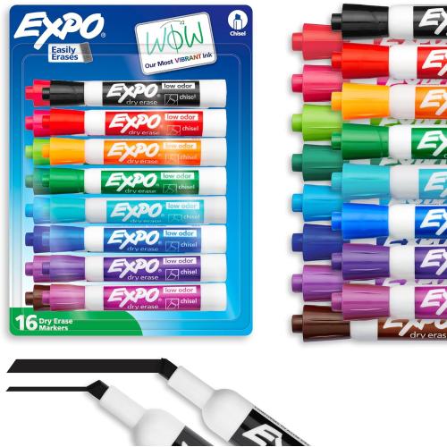 Expo Low Odor Dry Erase Markers Assorted Colors Chisel Tip - Pack of 15