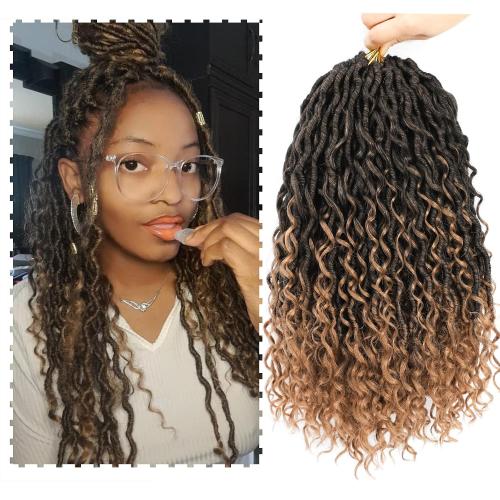 SamBraid Goddess Locs Crochet Hair 14 Inch, 8 Packs New Goddess Faux Locs