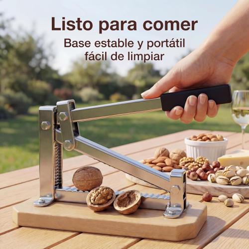Pelamatic - Manual Nutcracker | Universal Adaptability for All Nuts | Durable Zinc Plated Iron & Wood | Fast & Efficient Nut Splitting | Portable & Compact Design, Grey/Brown, Normal Size, Iron Wood
