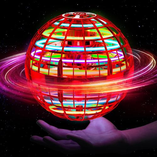 Ivtivfu Flying Orb Ball (Red, 2026 Upgraded) with Dazzling Lights, Magic Hover Spinner,