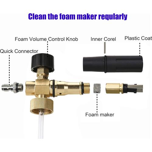 Tool Daily Foam Cannon with 1/4 Inch Quick Connector, 1 Liter, 5 Pressure Washer Nozzle Tips