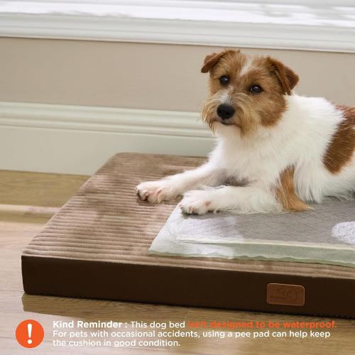 Bedsure ComfyFleece Dog Bed for Small Dogs - Orthopedic Pet Beds with Removable Washable Cover, NOT Waterproof Egg Crate Foam Puppy Mat, NOT for Chewers