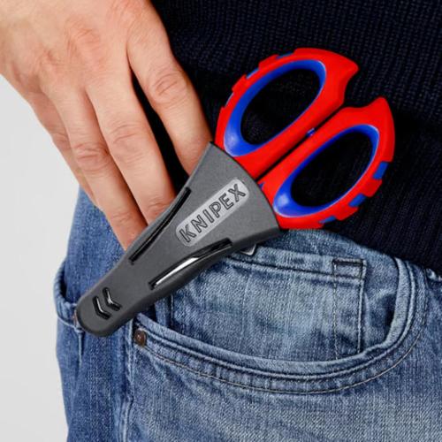 Knipex 95 05 10 SB Electricians' Shears with Multi-Component Grips, fibreglass-Reinforced 160 mm (Blister Packed)