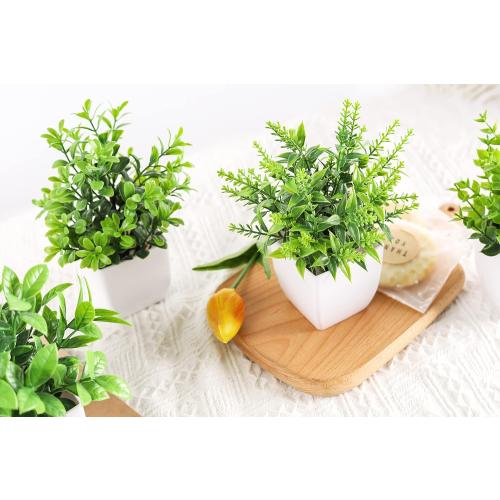 Der Rose 4 Pack Fake Plants, Greenery Potted Plants for Home Decor Indoor