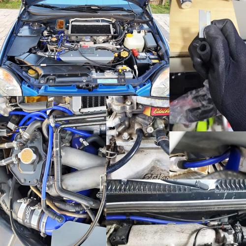 Ucreative Silicone Vacuum Hose Kit 6PCS 5FT Tubing (1/8 to 3/8)   113PCS Nylon Connectors High Performance Automotive Replacement (Black)